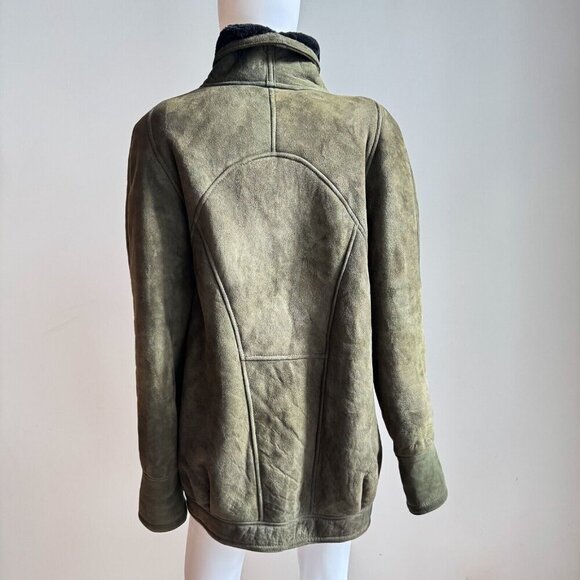 Vintage Dagorret Suede Sheepskin Lined Winter Coat L - Picture 5 of 8